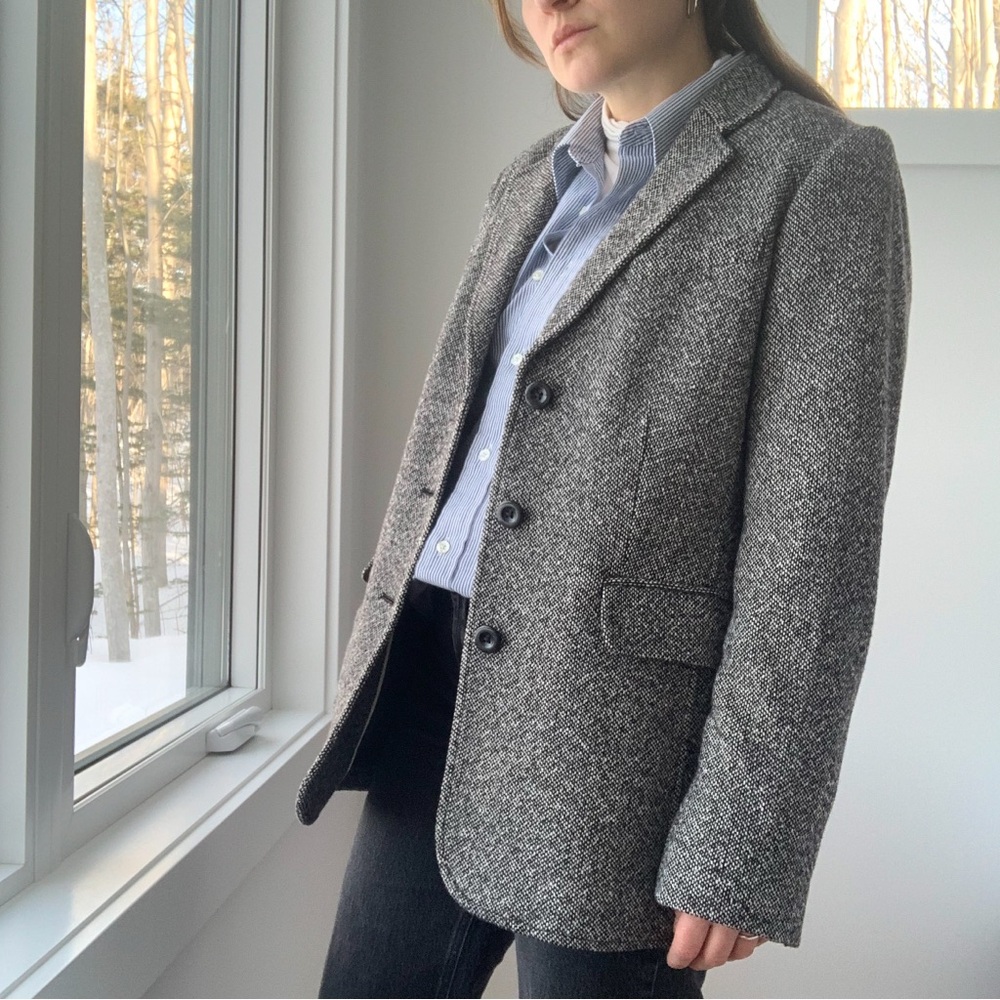 LL BEAN classic tweed blazer